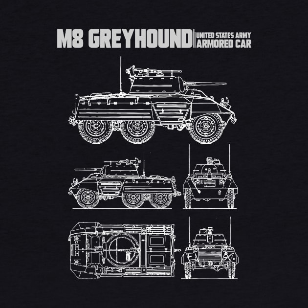 M8 GREYHOUND ARMORED CAR by theanomalius_merch